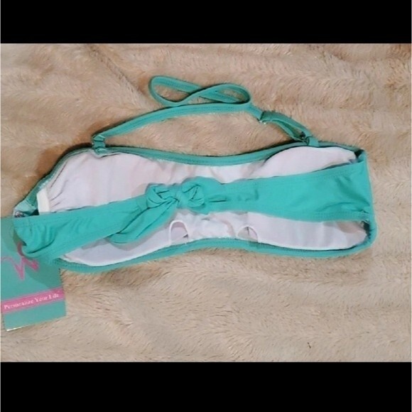 Bandeau Bikini Top Mint Color SZ Medium - Picture 4 of 5